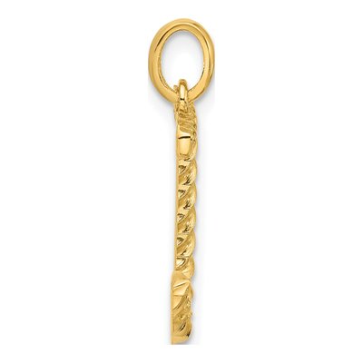 14K Yellow Gold Fancy Twist Letter J Pendant – view 2