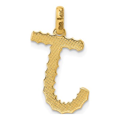 14K Yellow Gold Fancy Twist Letter J Pendant – view 3