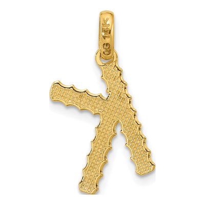 14K Yellow Gold Fancy Twist Letter K Pendant – view 3