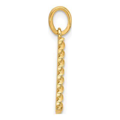 14K Yellow Gold Fancy Twist Letter L Pendant – view 2