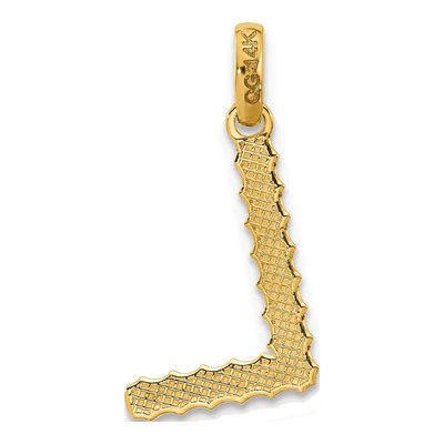 14K Yellow Gold Fancy Twist Letter L Pendant – view 3
