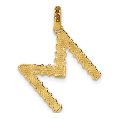 14K Yellow Gold Letter M Pendant – view 3