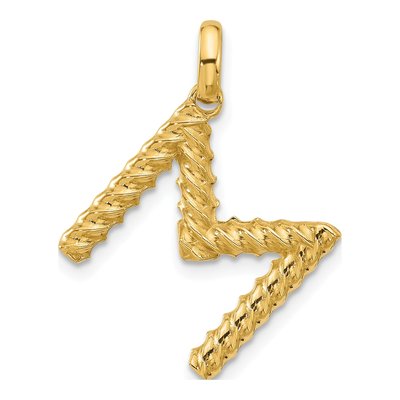 14K Yellow Gold Letter M Pendant