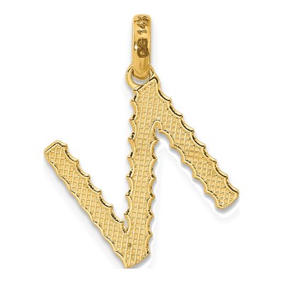 14K Yellow Gold Letter N Pendant – view 3