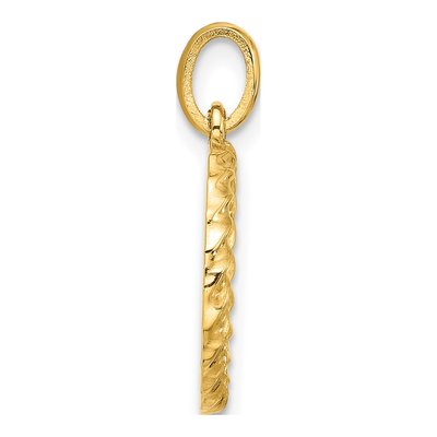 14K Yellow Gold Fancy Twist Letter O Pendant – view 2