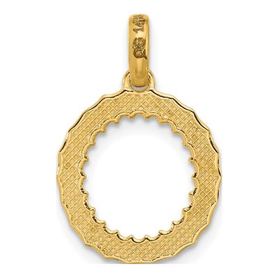 14K Yellow Gold Fancy Twist Letter O Pendant – view 3