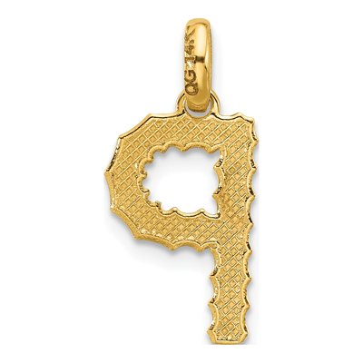 14K Yellow Gold Letter P Pendant – view 3