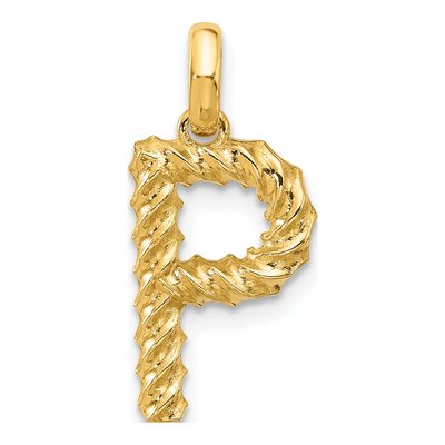 14K Yellow Gold Letter P Pendant
