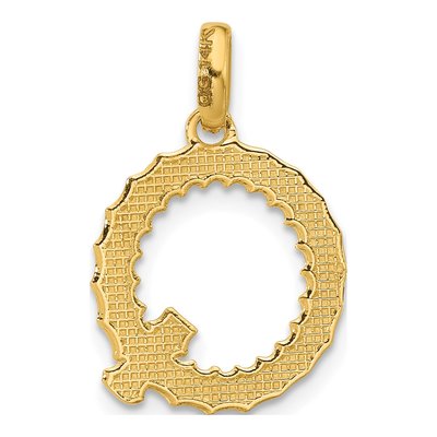 14K Yellow Gold Letter Q Pendant – view 3