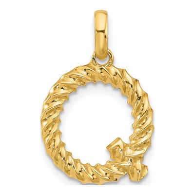 14K Yellow Gold Letter Q Pendant