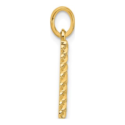 14K Yellow Gold Fancy Twist Letter R Pendant – view 2