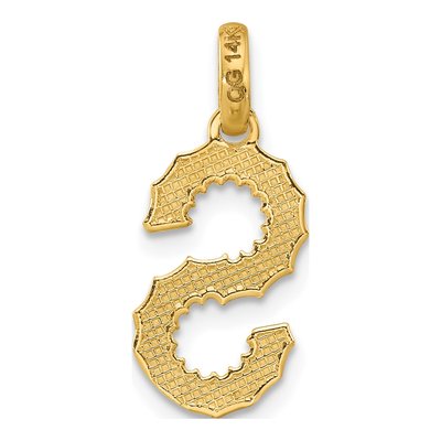 14K Yellow Gold Fancy Twist Letter S Pendant – view 3
