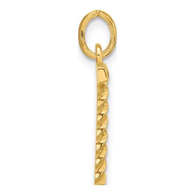 14K Yellow Gold Fancy Twist Letter T Pendant – view 2