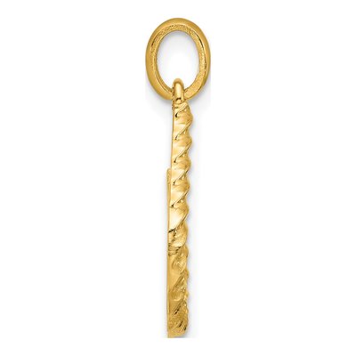 14K Yellow Gold Twist Letter U Pendant – view 2