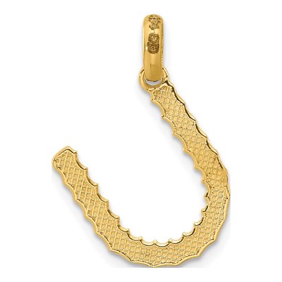 14K Yellow Gold Twist Letter U Pendant – view 3