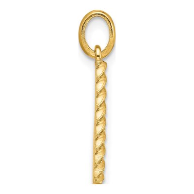 14K Yellow Gold Twist Letter V Pendant – view 2