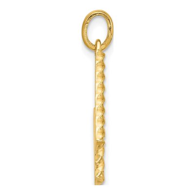 14K Yellow Gold Twist Letter W Pendant – view 2