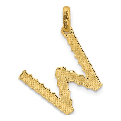 14K Yellow Gold Twist Letter W Pendant – view 3