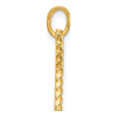 14K Yellow Gold Fancy Twist Letter Y Pendant – view 2