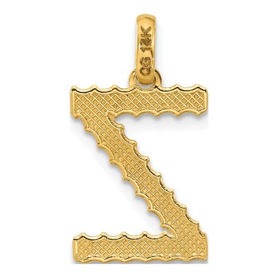 14K Yellow Gold Twist Letter Z Pendant – view 3