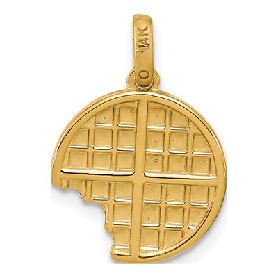 14K Yellow Gold Waffle Pendant – view 3