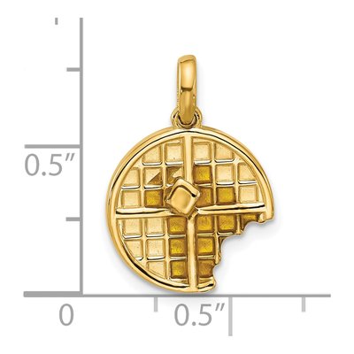 14K Yellow Gold Waffle Pendant – view 4