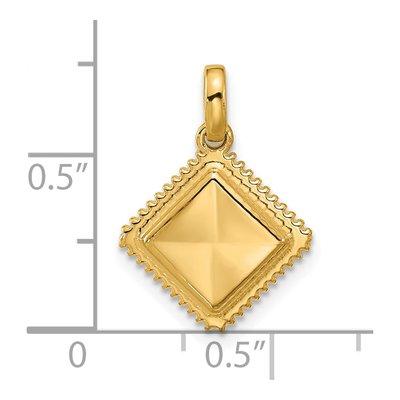 14K Yellow Gold Ravioli Pendant – view 4