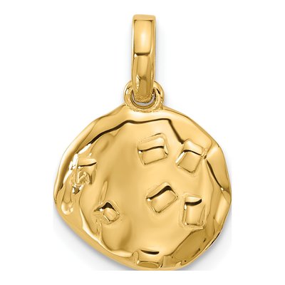 14K Yellow Gold Fancy Cookie Pendant