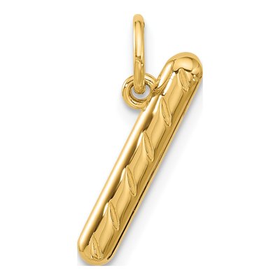 14K Yellow Gold 3-D Breadstick Charm