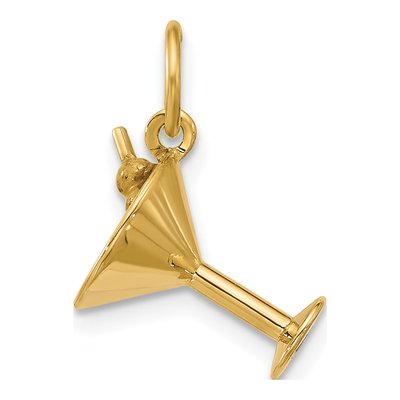 14K Yellow Gold Martini Glass Olives Charm – view 3