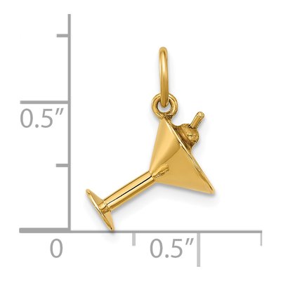 14K Yellow Gold Martini Glass Olives Charm – view 5