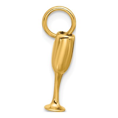 14K Yellow Gold Champagne Flute Pendant – view 2
