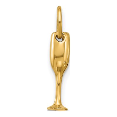 14K Yellow Gold Champagne Flute Pendant – view 3