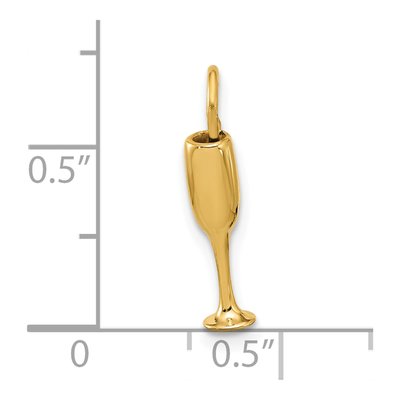 14K Yellow Gold Champagne Flute Pendant – view 5