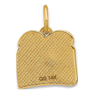 14K Yellow Gold Enameled Egg on Toast Charm – view 3