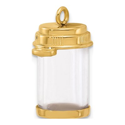 14K Yellow Gold Fancy Pill Bottle Charm – view 4