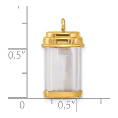 14K Yellow Gold Fancy Pill Bottle Charm – view 5