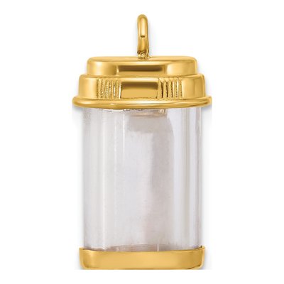 14K Yellow Gold Fancy Pill Bottle Charm