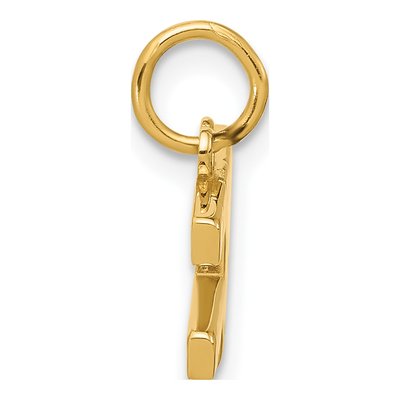 14K Yellow Gold Pink Enamel Girls Rule World Charm – view 2