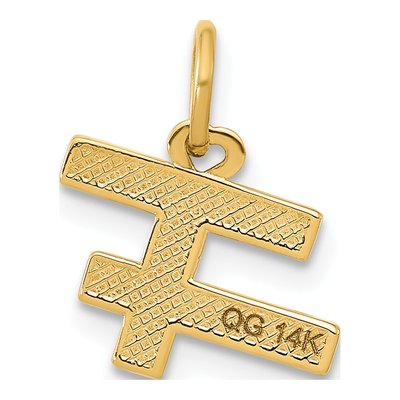 14K Yellow Gold Pink Enamel Girls Rule World Charm – view 3