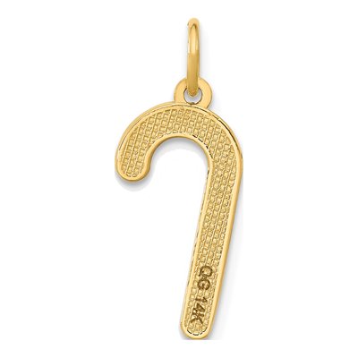 14K Yellow Gold Enameled Candy Cane Charm – view 3