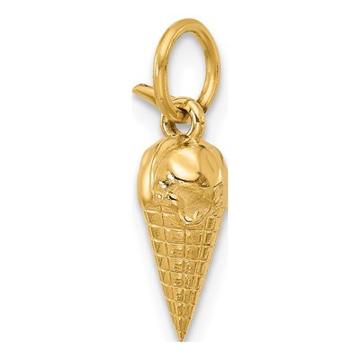 14K Yellow Gold Ice Cream Cone Pendant – view 4