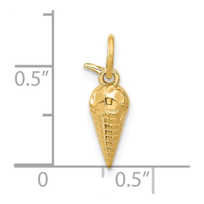 14K Yellow Gold Ice Cream Cone Pendant – view 5