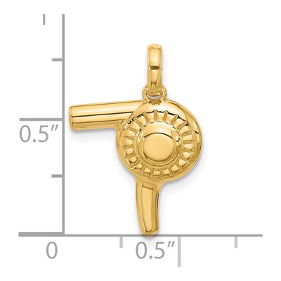 14K Yellow Gold Hairdryer Pendant – view 4