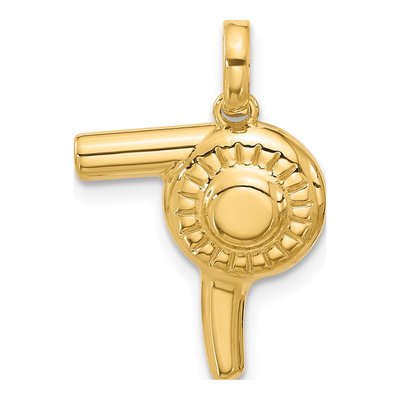 14K Yellow Gold Hairdryer Pendant