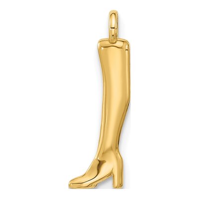 14K Yellow Gold Thigh High Boot Pendant – view 3
