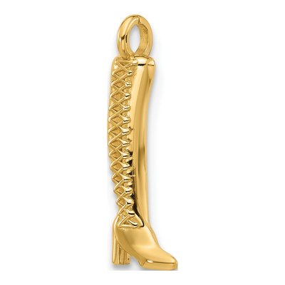 14K Yellow Gold Thigh High Boot Pendant – view 4