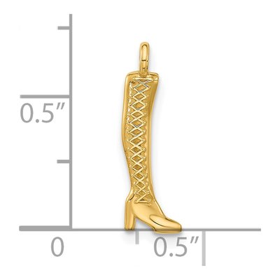 14K Yellow Gold Thigh High Boot Pendant – view 5