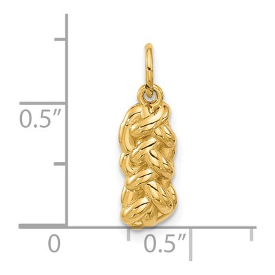 14K Yellow Gold Challah Bread Pendant – view 4