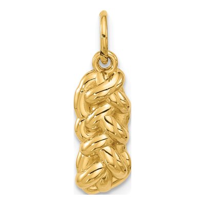 14K Yellow Gold Challah Bread Pendant